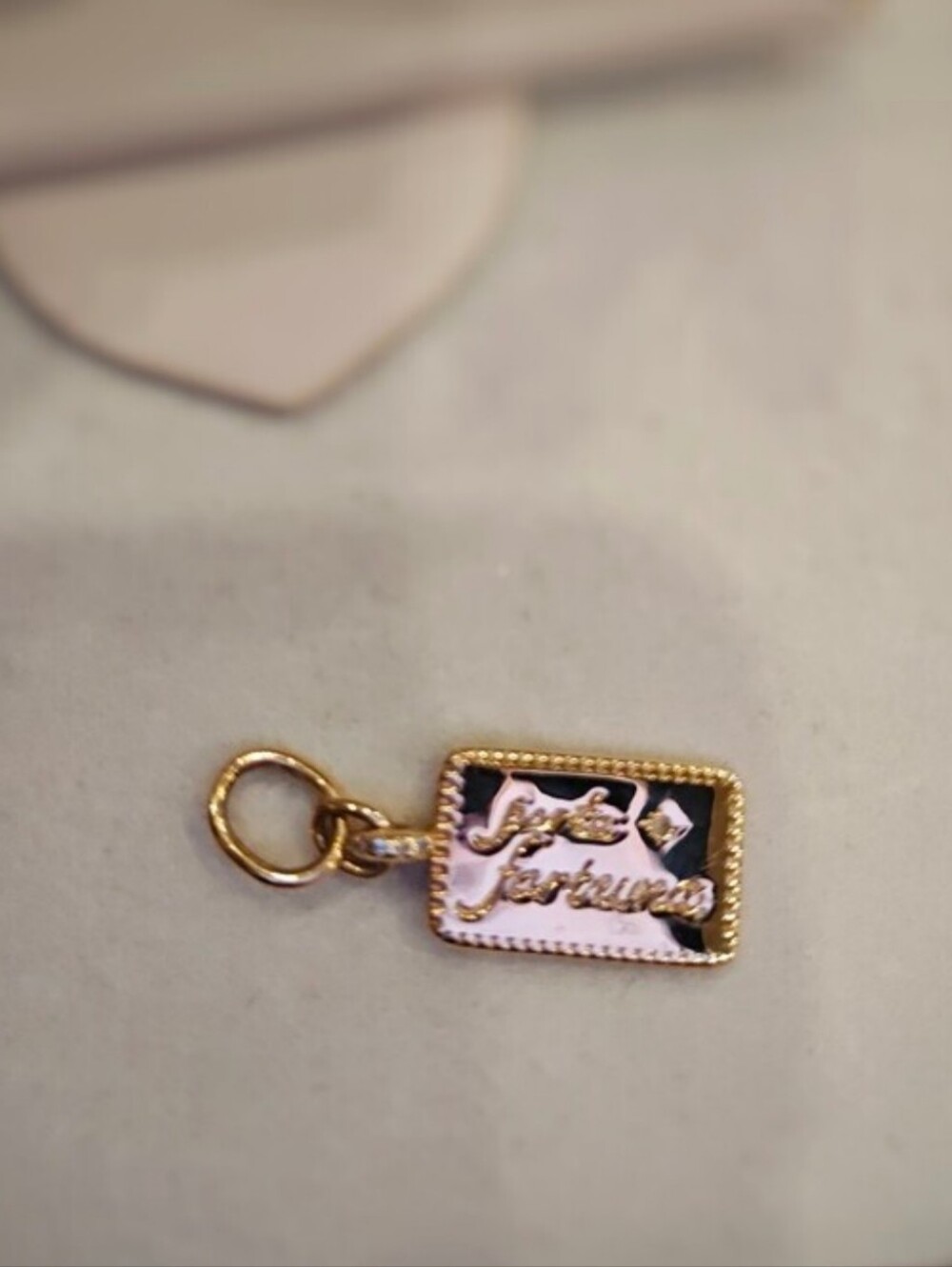 Melanie Auld Gold Vermeil Taglia Necklace Charm Forte Fortuna Pendant